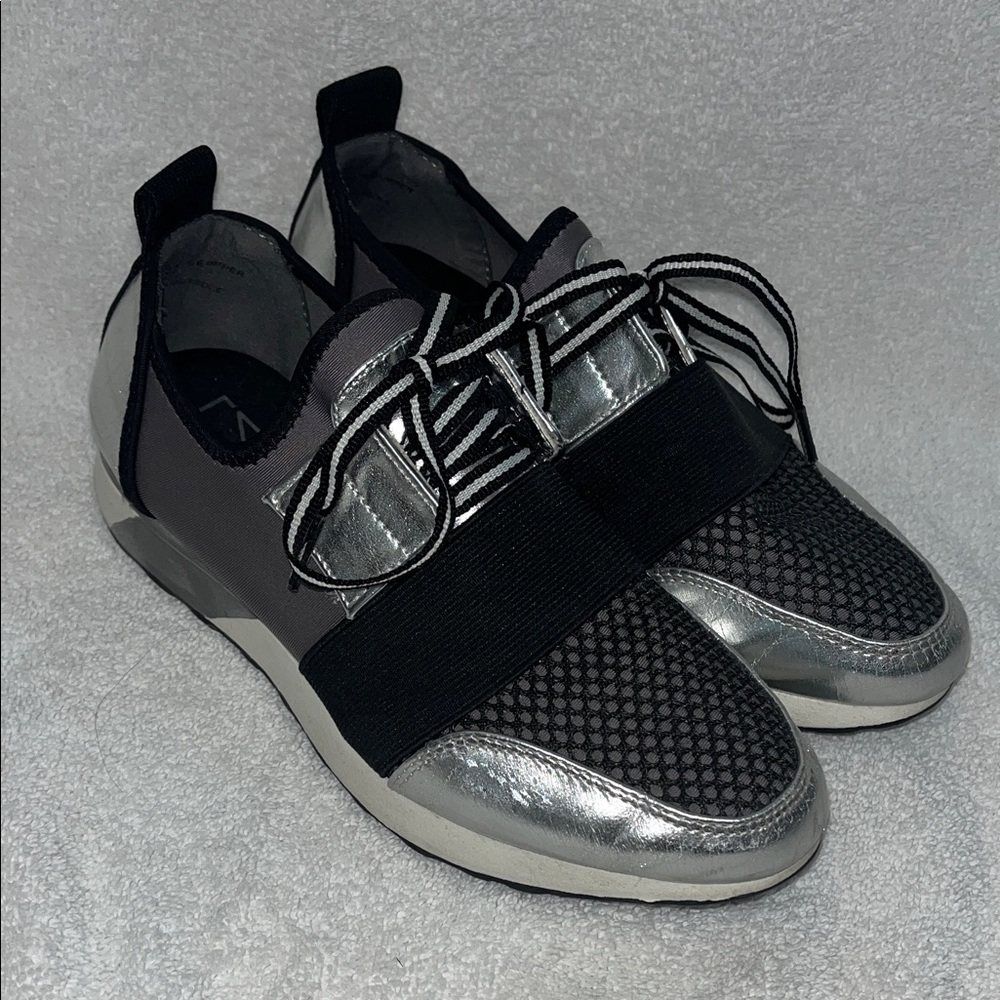 Material Girl Black and Silver Women's Sneakers
